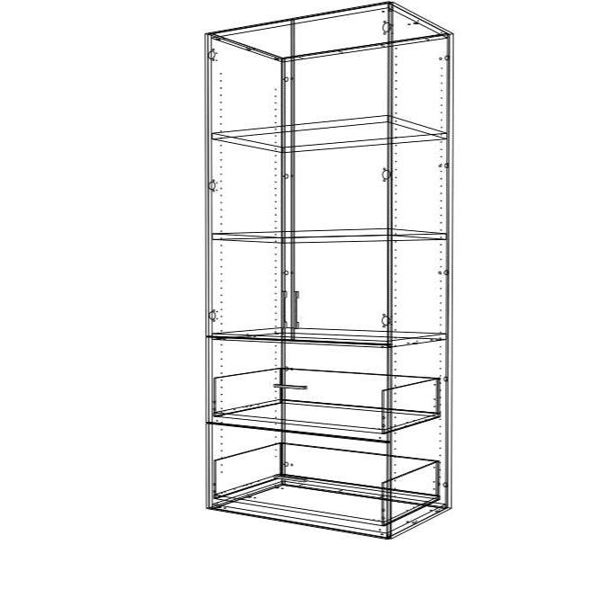 2 Door 2 Drawer Tall Cabinet